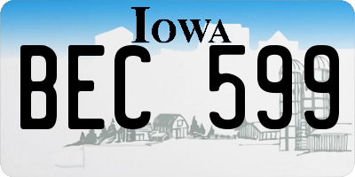 IA license plate BEC599