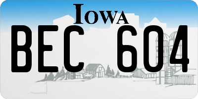 IA license plate BEC604
