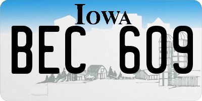 IA license plate BEC609