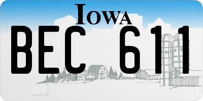 IA license plate BEC611