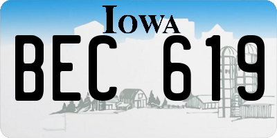 IA license plate BEC619