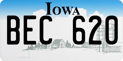IA license plate BEC620