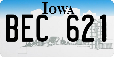 IA license plate BEC621