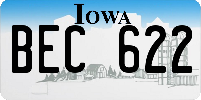 IA license plate BEC622
