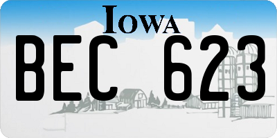IA license plate BEC623