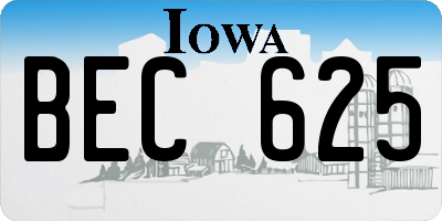 IA license plate BEC625