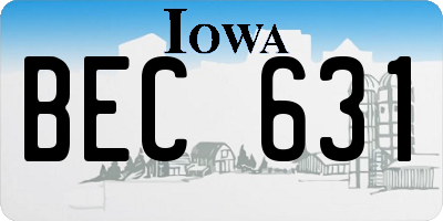 IA license plate BEC631