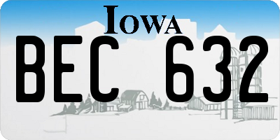 IA license plate BEC632