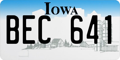 IA license plate BEC641