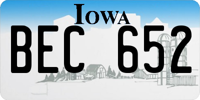IA license plate BEC652