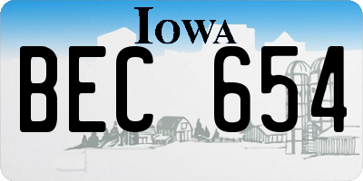 IA license plate BEC654