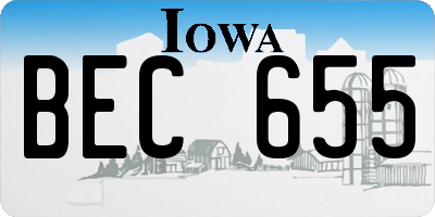 IA license plate BEC655