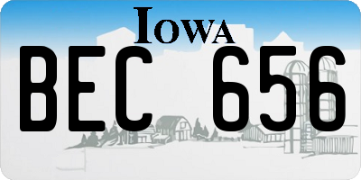 IA license plate BEC656