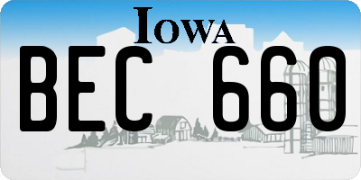 IA license plate BEC660
