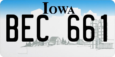 IA license plate BEC661