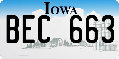 IA license plate BEC663
