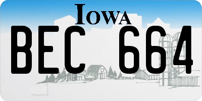IA license plate BEC664