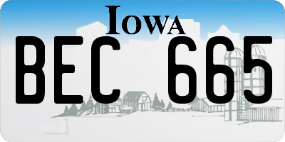 IA license plate BEC665