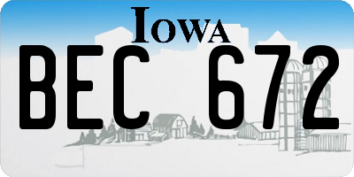 IA license plate BEC672