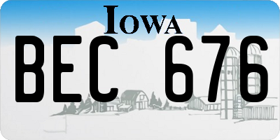 IA license plate BEC676
