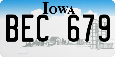 IA license plate BEC679
