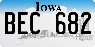 IA license plate BEC682