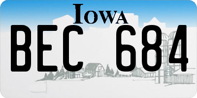 IA license plate BEC684