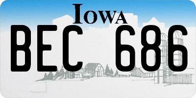 IA license plate BEC686