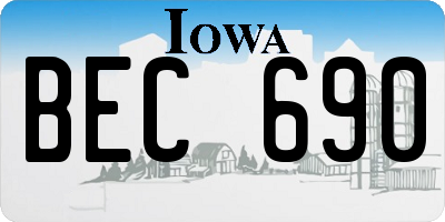 IA license plate BEC690