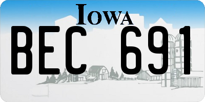 IA license plate BEC691