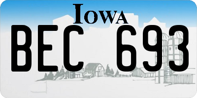 IA license plate BEC693