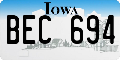 IA license plate BEC694