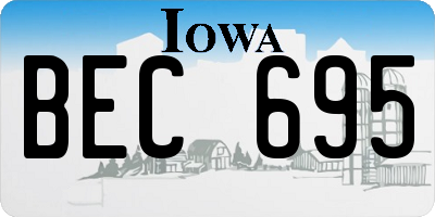 IA license plate BEC695