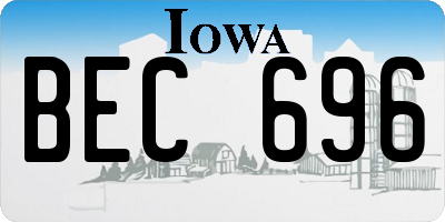 IA license plate BEC696