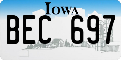 IA license plate BEC697