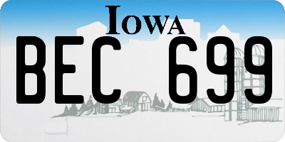 IA license plate BEC699