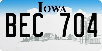 IA license plate BEC704