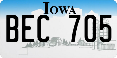 IA license plate BEC705