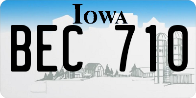 IA license plate BEC710