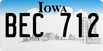 IA license plate BEC712