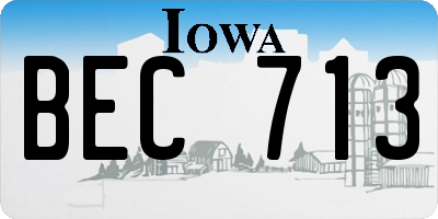 IA license plate BEC713