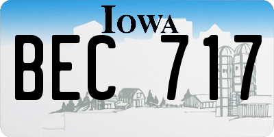 IA license plate BEC717