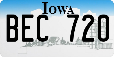 IA license plate BEC720