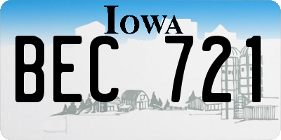 IA license plate BEC721