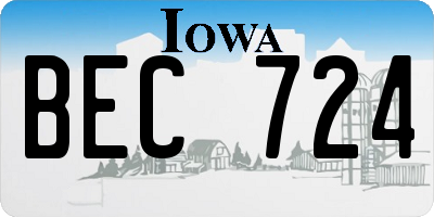 IA license plate BEC724