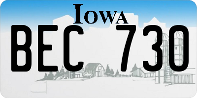 IA license plate BEC730