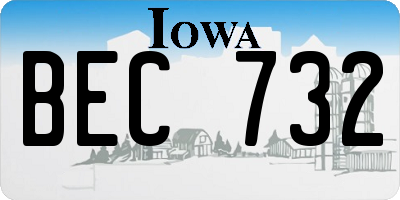 IA license plate BEC732