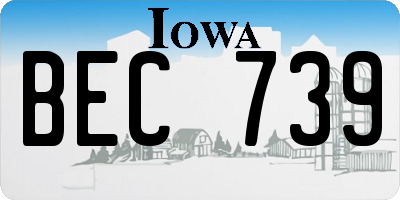 IA license plate BEC739