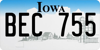 IA license plate BEC755
