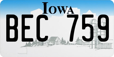 IA license plate BEC759